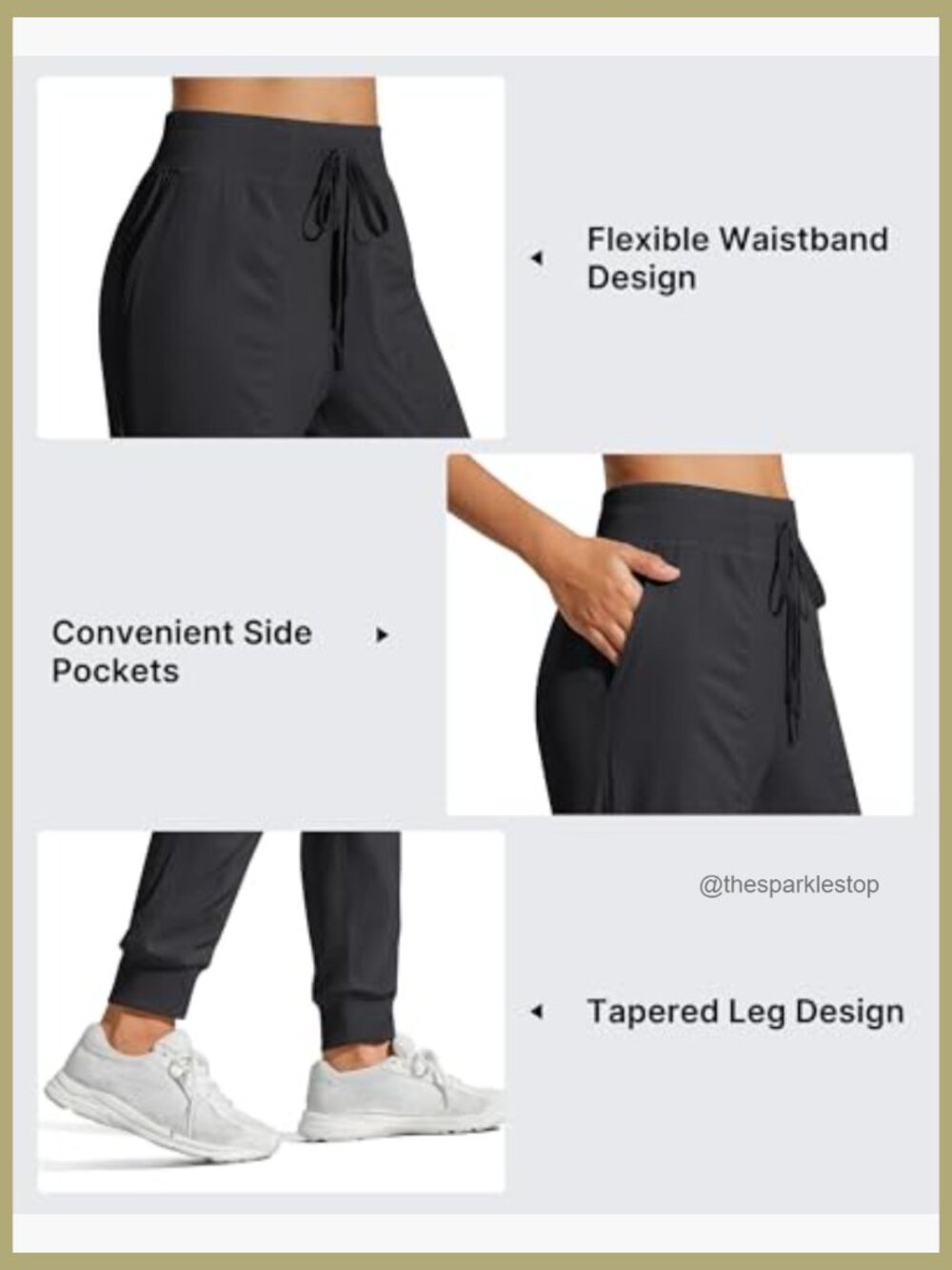 Lightweight Track Pants with Pockets Drawstring Joggers Athletic Travel - Picture 4 of 7